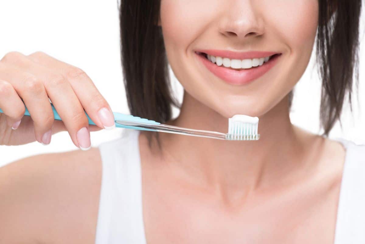 Woman practicing oral health and nutrition in La Cañada Flintridge, California